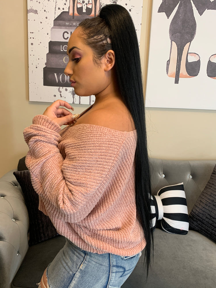 Ponytail Straight Super Long Black PT9 (1pc)