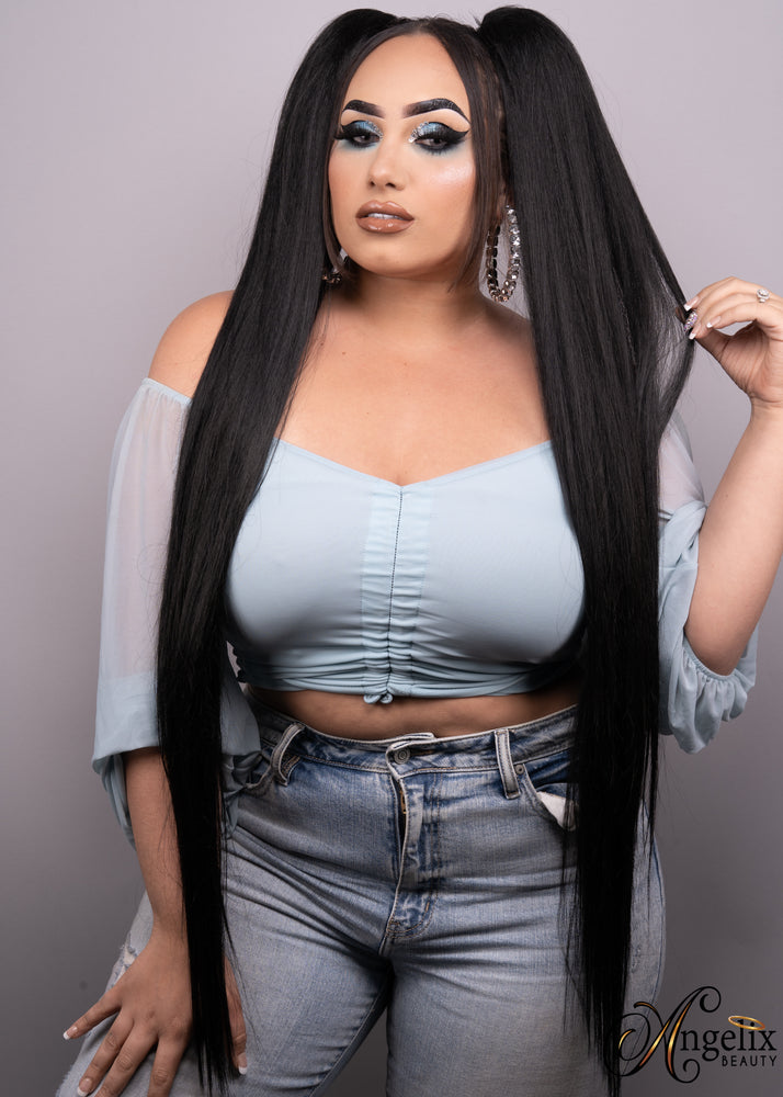 Ponytail Straight Super Long Black PT9 (1pc)