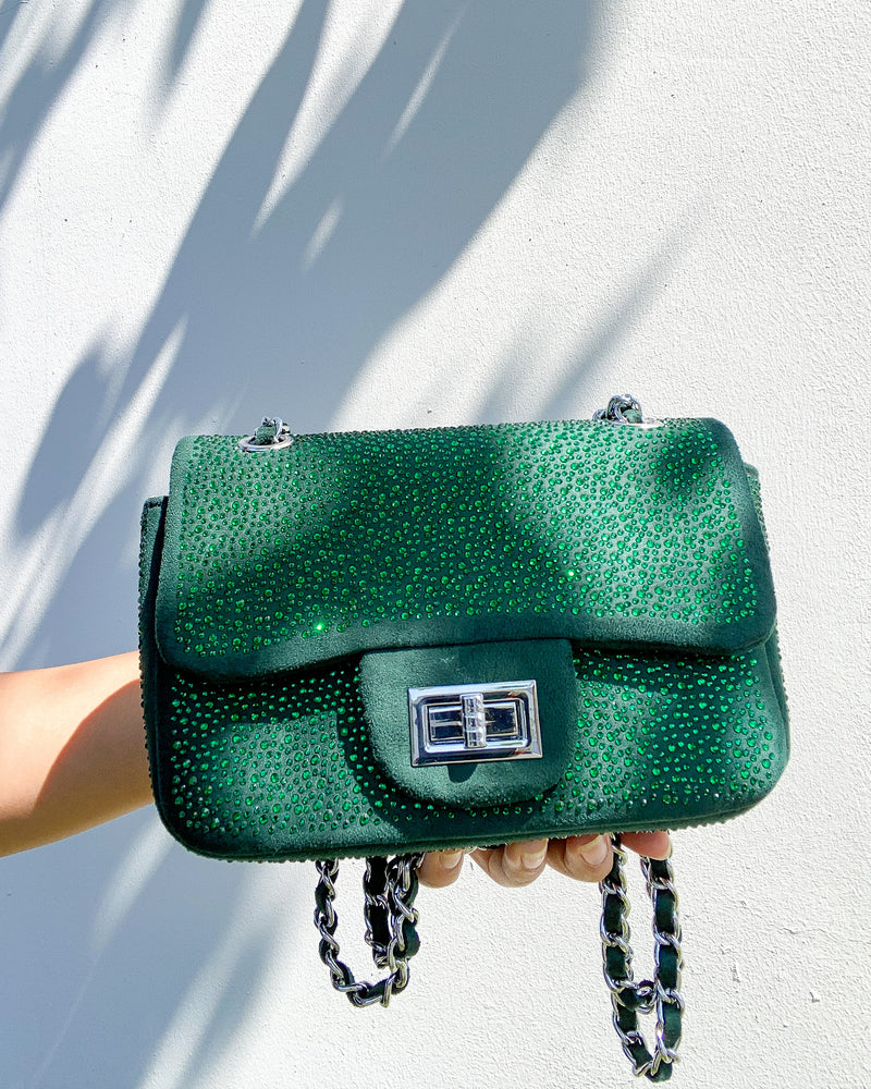 Emerald Green Crystal Handbag