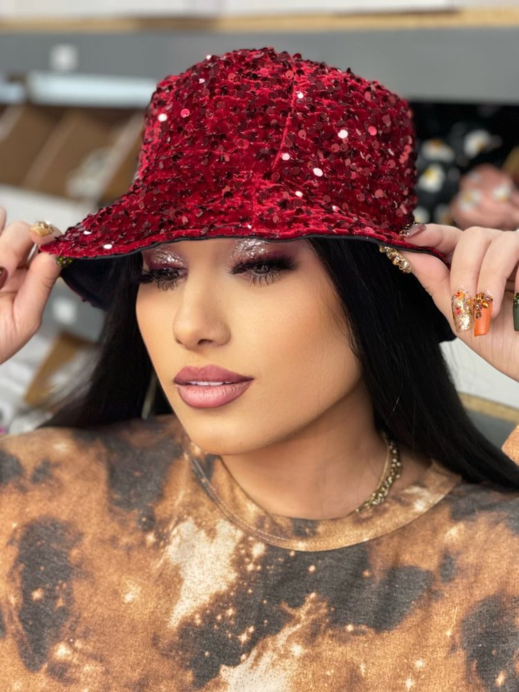 Bling Red Bucket Hat BB590