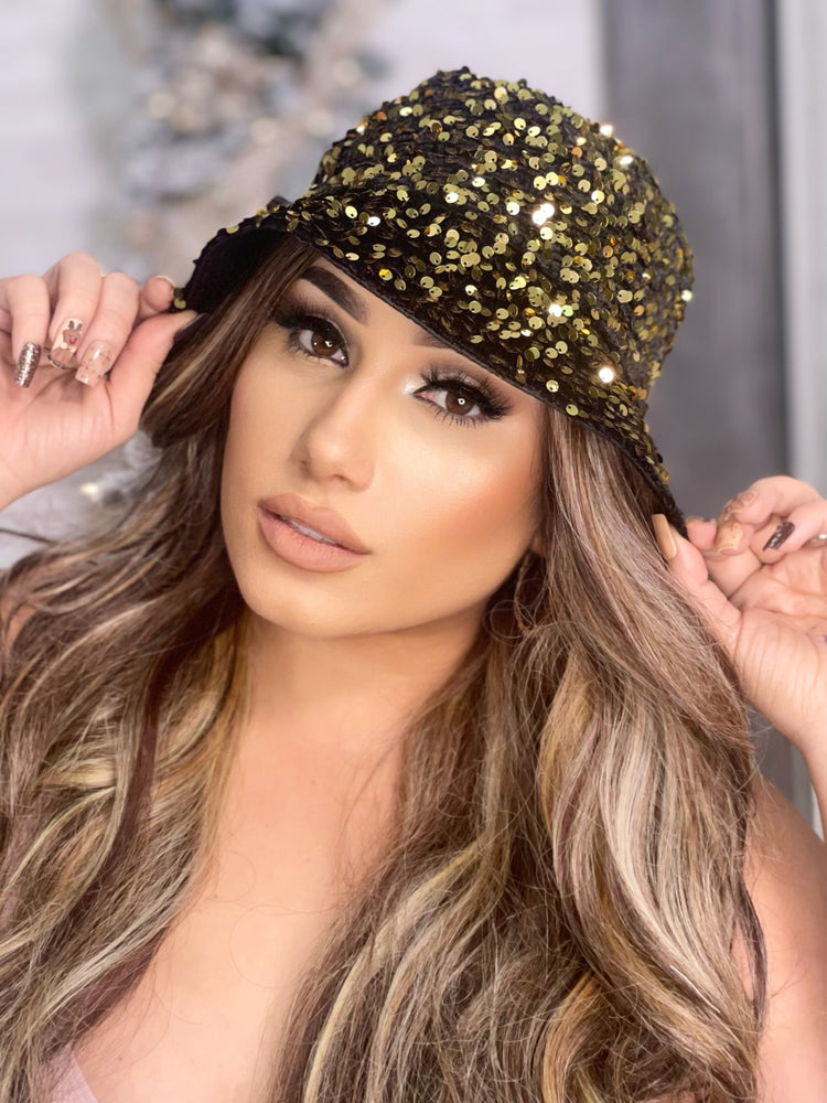 Gold Sequin Bucket Hat BB594