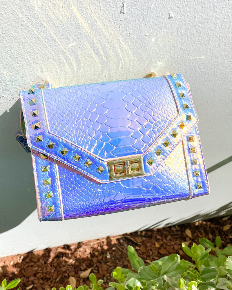 Pink Iridescent Studded Purse PS06