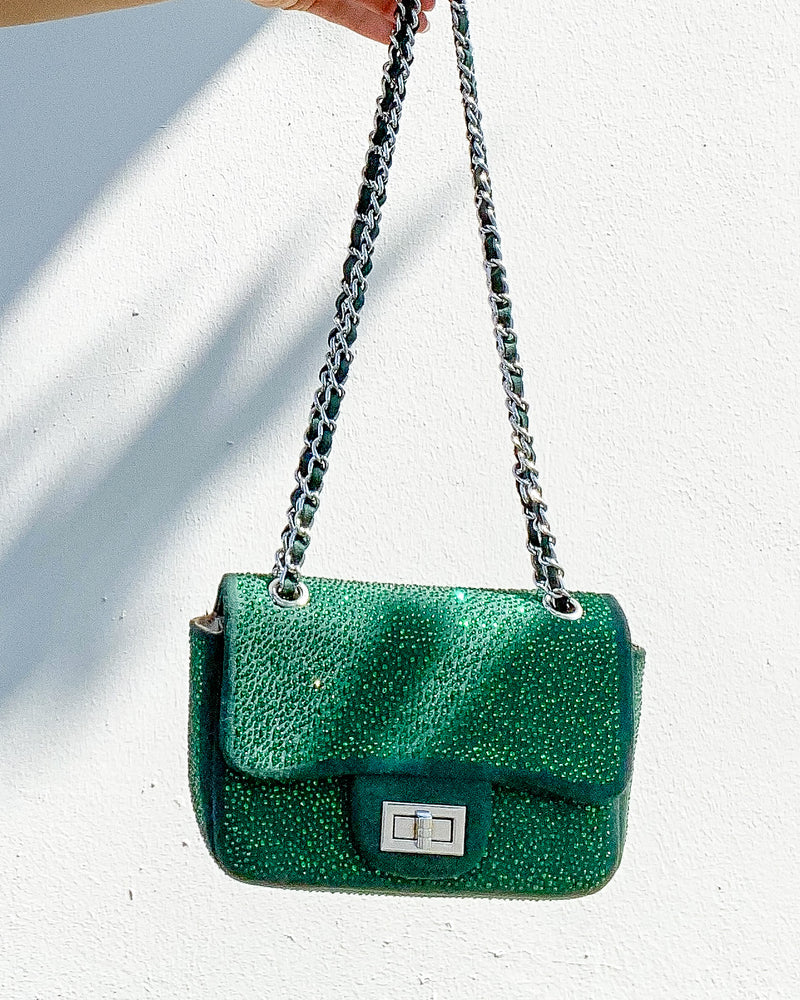 Emerald Green Crystal Handbag