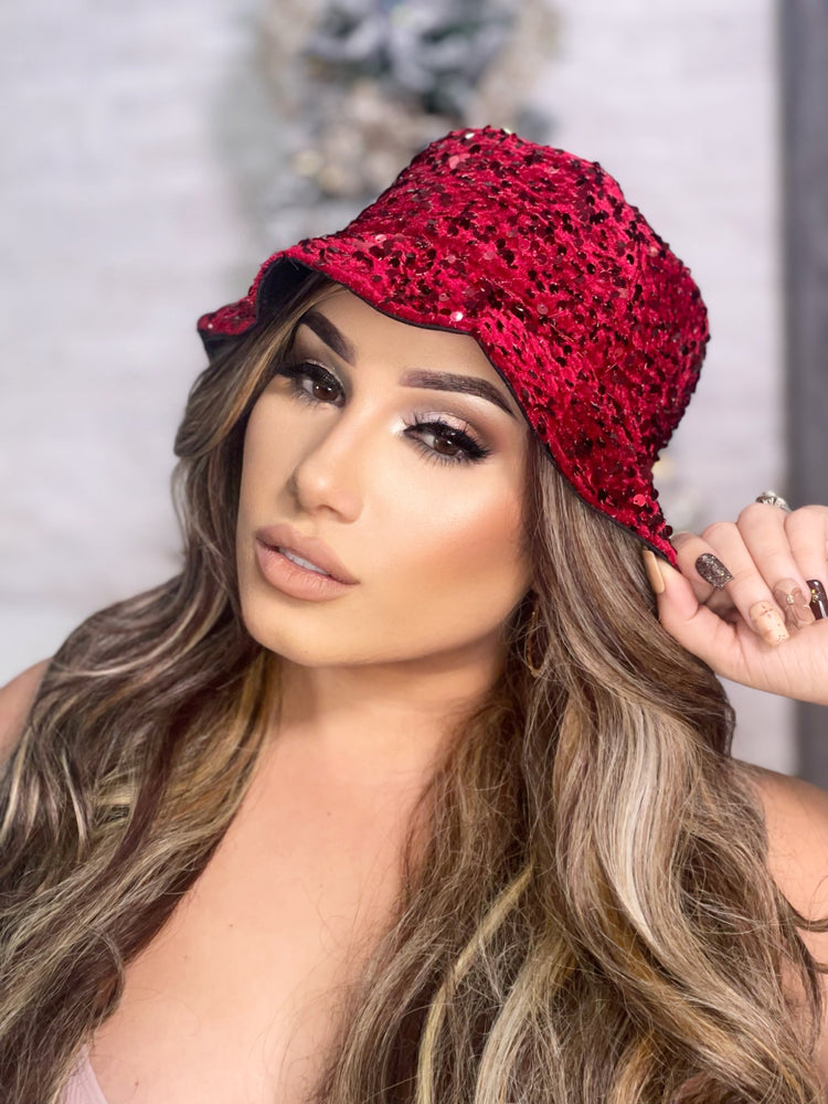 Bling Red Bucket Hat BB590